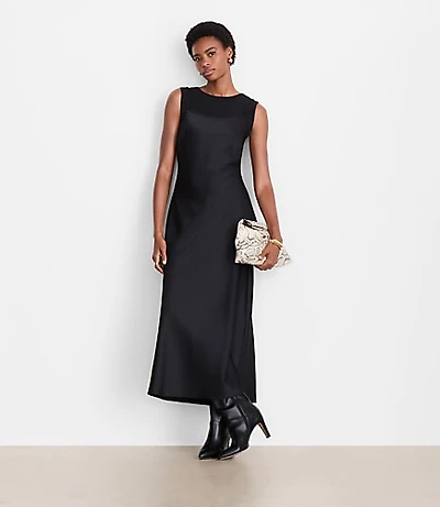 Petite LOFT Versa Satin Maxi Slip Dress