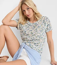 Spacedye Stitchy Wedge Sweater Tee