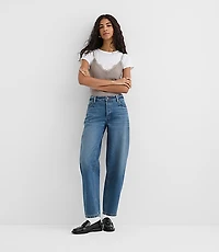 Rivete Mid Rise Barrel Jeans Echo Wash