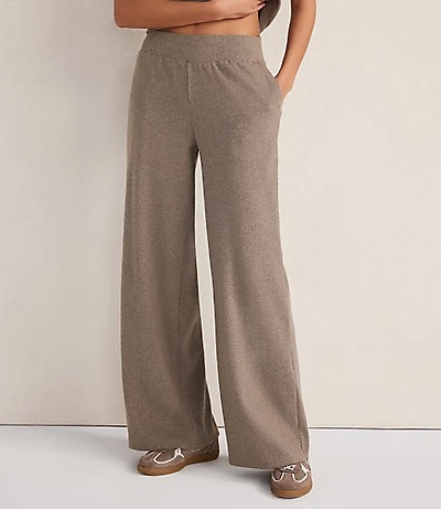 Haven Well Within Organic Cotton Rib Knit Relaxed Wide Leg Pants
