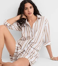 Striped Linen Cotton Everyday Oversized Shirt