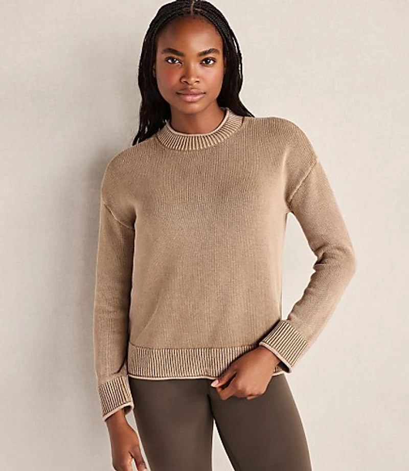 Haven Well Within Organic Cotton Stripe Roll Neck Sweater