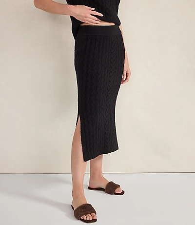 Haven Well Within Organic Cotton Blend Cable Midi Skirt
