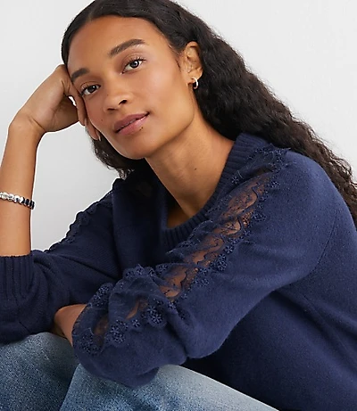 Lace Sleeve Sweater