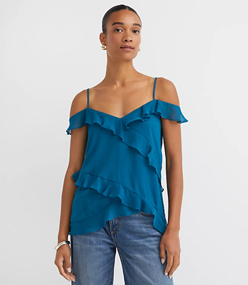 Ruffle Off The Shoulder Cami