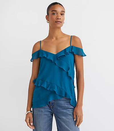 Ruffle Off The Shoulder Cami