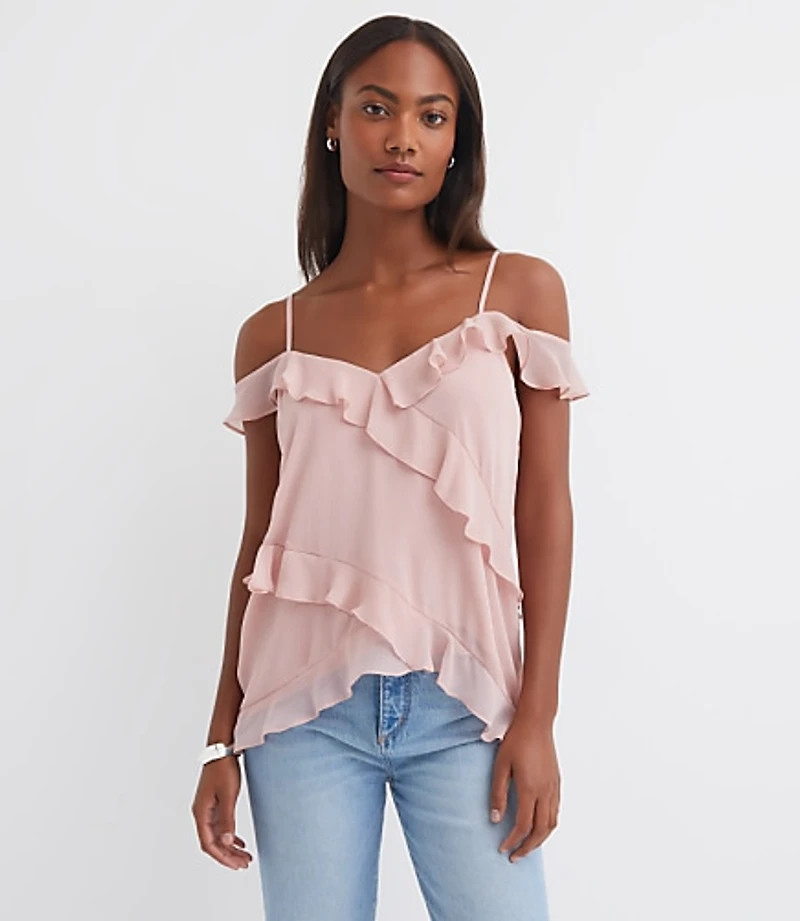 Ruffle Off The Shoulder Cami