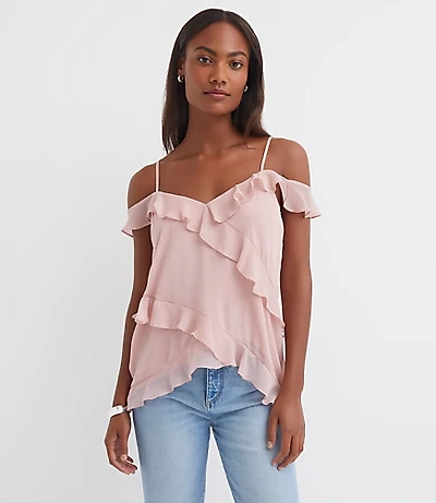 Ruffle Off The Shoulder Cami