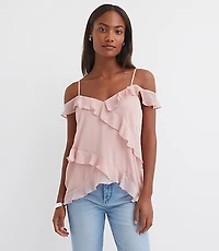 Ruffle Off The Shoulder Cami