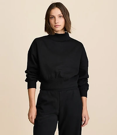 Lou & Grey Elite Fleece Mock Neck Sweatshirt