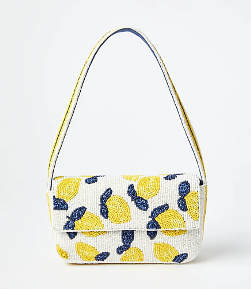 Lemon Beaded Shoulder Bag