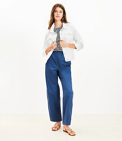 Petite Pull On Barrel Pants Twill