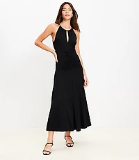 Ruched Midi Halter Dress