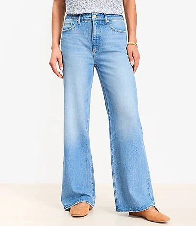 Curvy High Rise Wide Leg Jeans Vintage Indigo