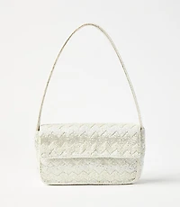 Chevron Beaded Shoulder Bag