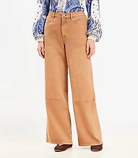 Curvy Wide Leg Carpenter Pants Twill