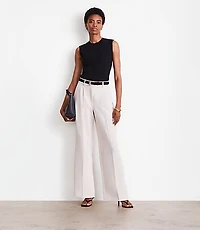 Petite LOFT Versa Crepe Drape Pleated Relaxed Straight Pants