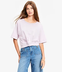 Knotted Short Sleeve Sweatshirt