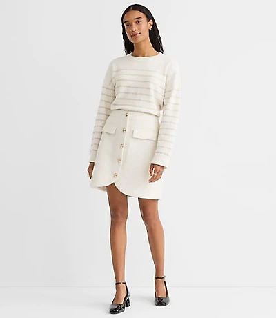 Boucle Button Mini Skirt
