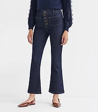 Curvy Patch Pocket High Rise Kick Crop Jeans Classic Rinse Wash