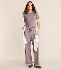 Petite Lou & Grey Heathered Brushedsoft Slim Wide Leg Pants