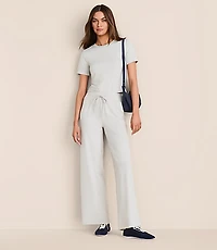 Petite Lou & Grey Heathered Brushedsoft Slim Wide Leg Pants