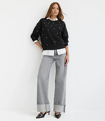Petite Studded Sweatshirt