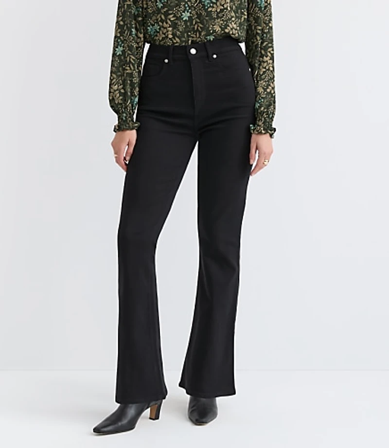 Curvy High Rise Slim Flare Jeans Jet Black Wash