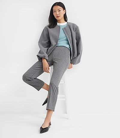 Petite Zip Pocket Straight Pants Stripe