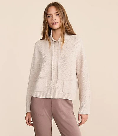 Lou & Grey Bobble Drawstring Neck Sweater