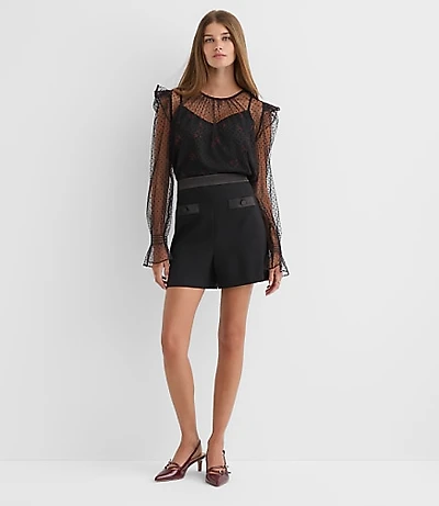 Satin Trim Tuxedo Shorts