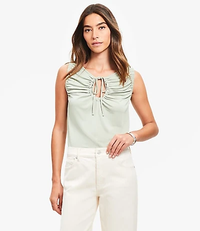 Petite Tie Keyhole Top