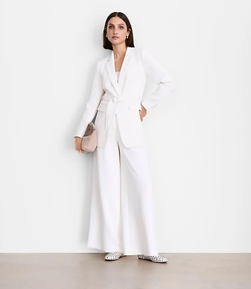 LOFT Versa Crepe Drape Belted Blazer