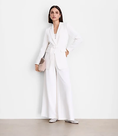 LOFT Versa Crepe Drape Belted Blazer