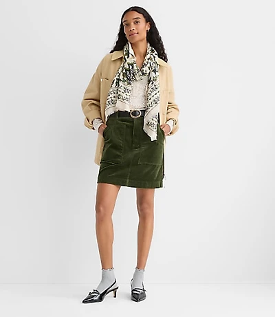 Petite Corduroy Mini Pocket Skirt