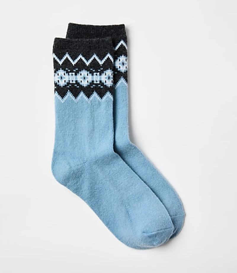 Fair Isle Cozy Crew Socks