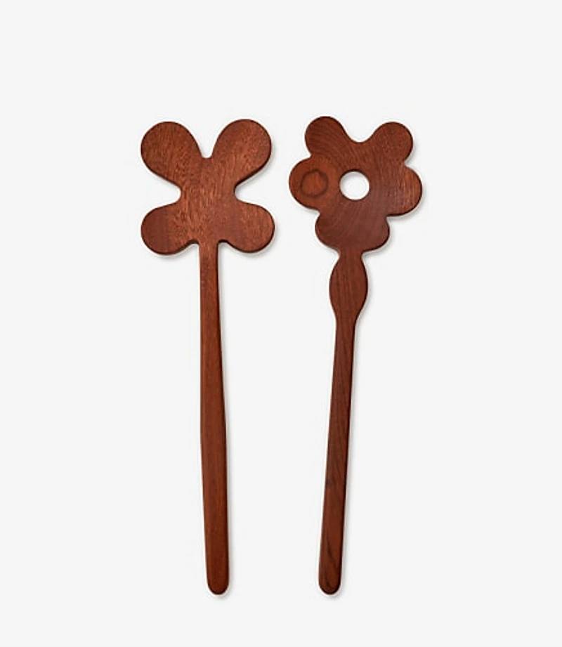 Areaware Serving Friends Large Flower Wooden Spoons