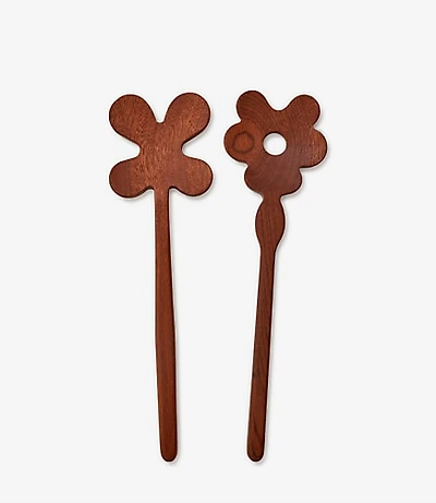 Areaware Serving Friends Large Flower Wooden Spoons