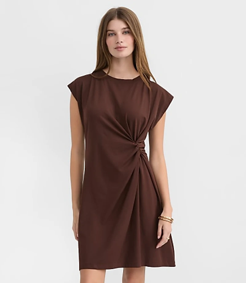Side Twist Cap Sleeve Mini Dress