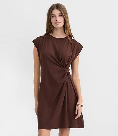 Side Twist Cap Sleeve Mini Dress