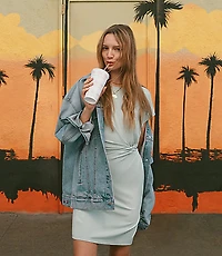 Side Twist Cap Sleeve Mini Dress