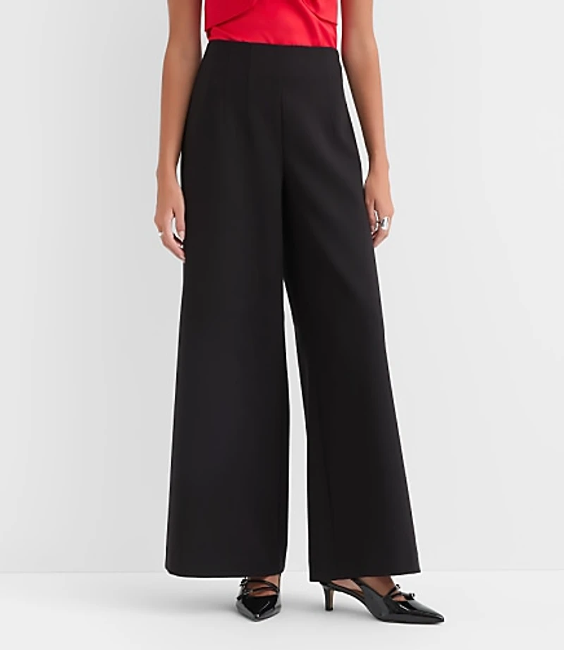 Curvy Darted Palazzo Pants Doubleface