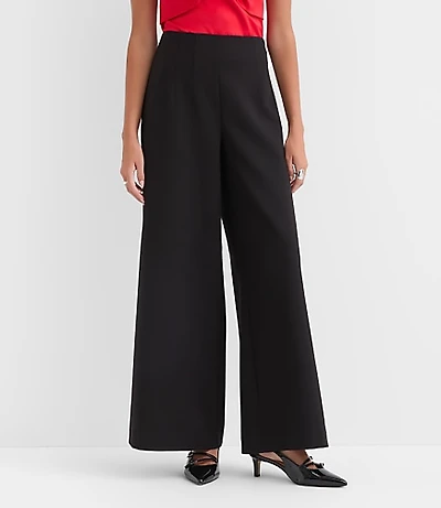 Curvy Darted Palazzo Pants Doubleface