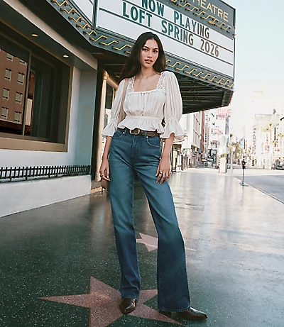 Rivete Mid Rise Relaxed Straight Jeans Dark Wash