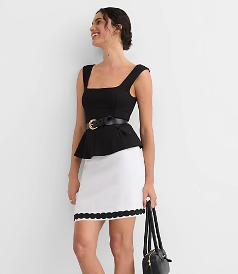 Ponte Peplum Tank Top