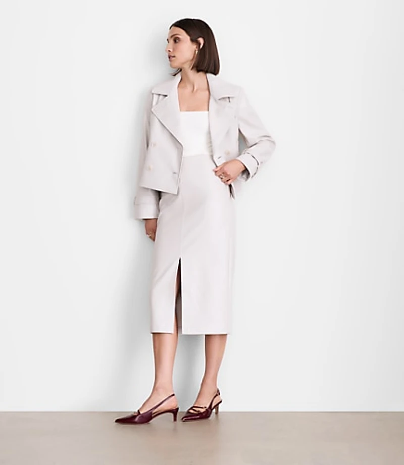 LOFT Versa Embossed Faux Leather Long Skirt