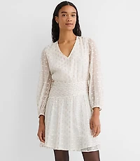 Petite Shimmer Clip Shirred Mini Dress