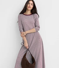 Striped Scoop Back Midi Dress