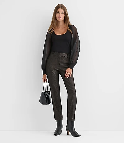 Petite Riviera Slim Pants Shimmer Geo Jacquard