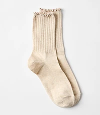 Ruffle Ribbed Crew Socks